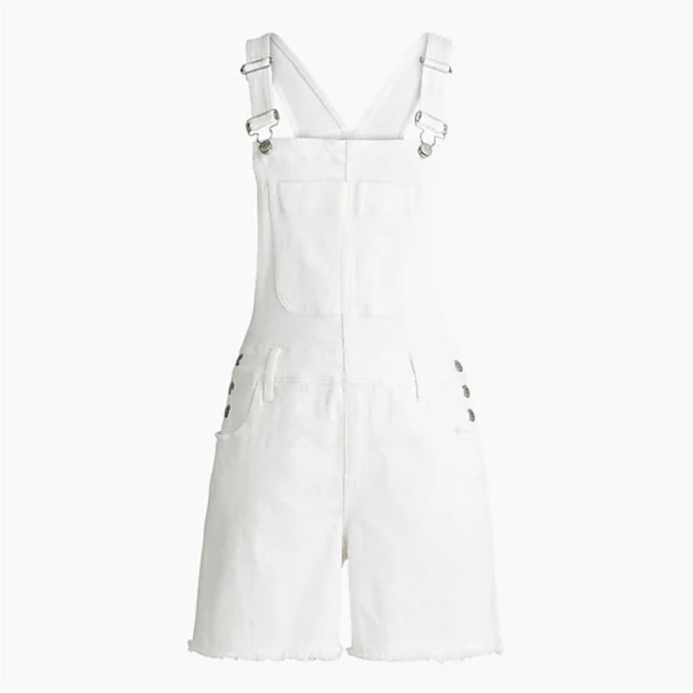 J Crew White Denim Short Overalls